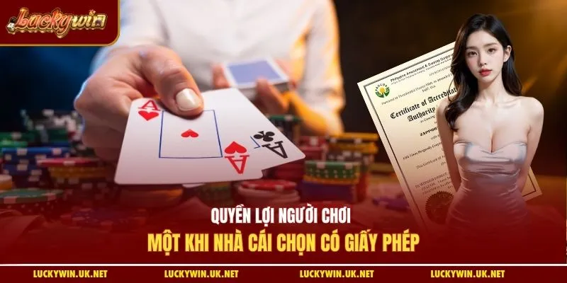 Quyền lợi giấy phép hoạt động Luckywin